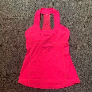 LULULEMON - Pink scoop neck mesh back tank, 6